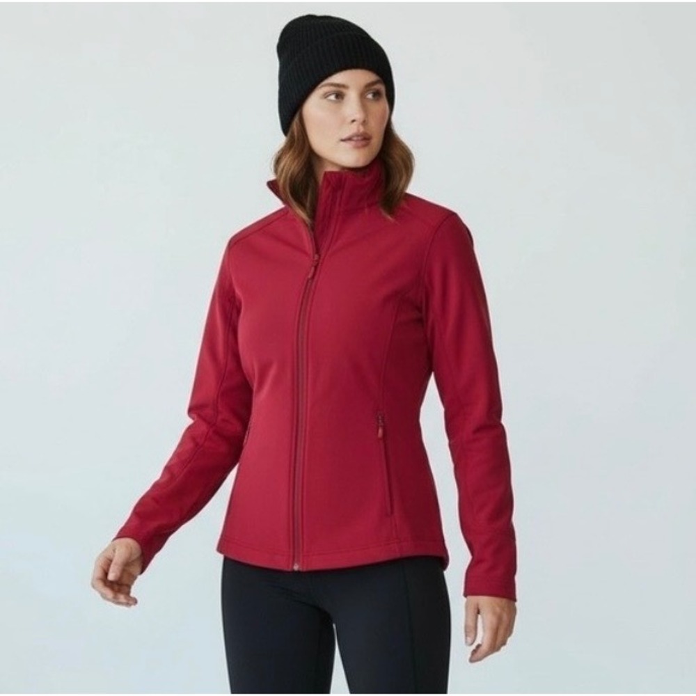 MPG Mondetta Performance Gear Red Softshell Fleece Lined Jacket Large Activewear